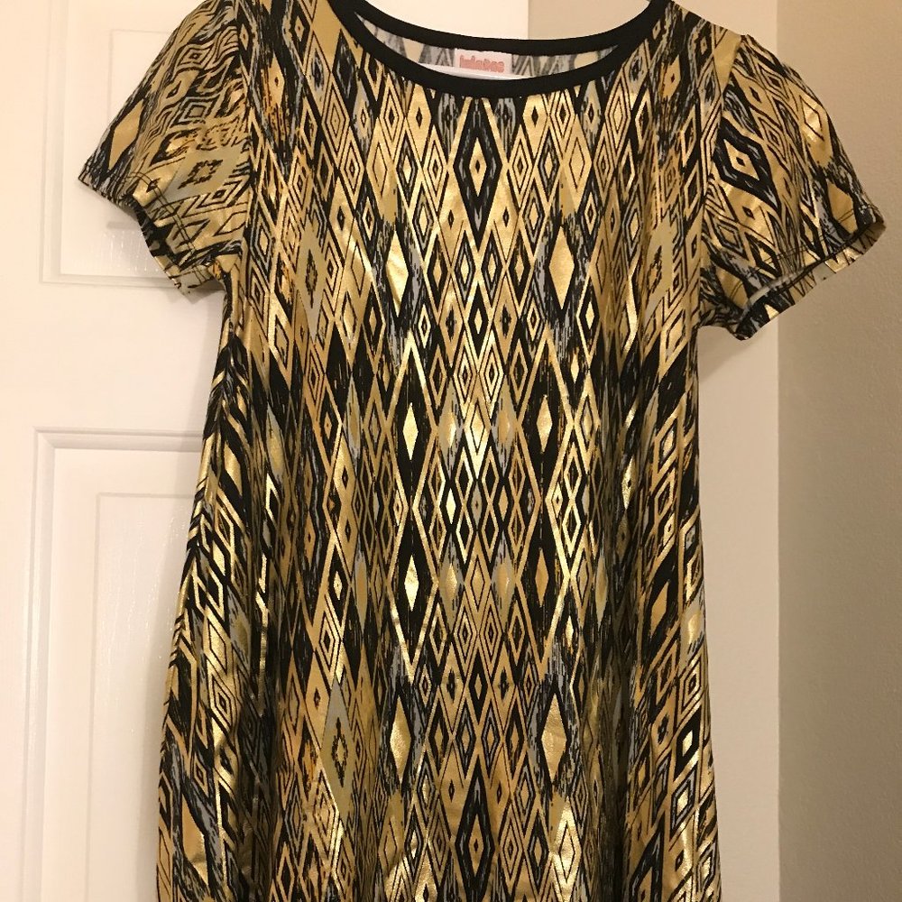 Lularoe Elegant Gold Foil XXS Carly Diamond shaped